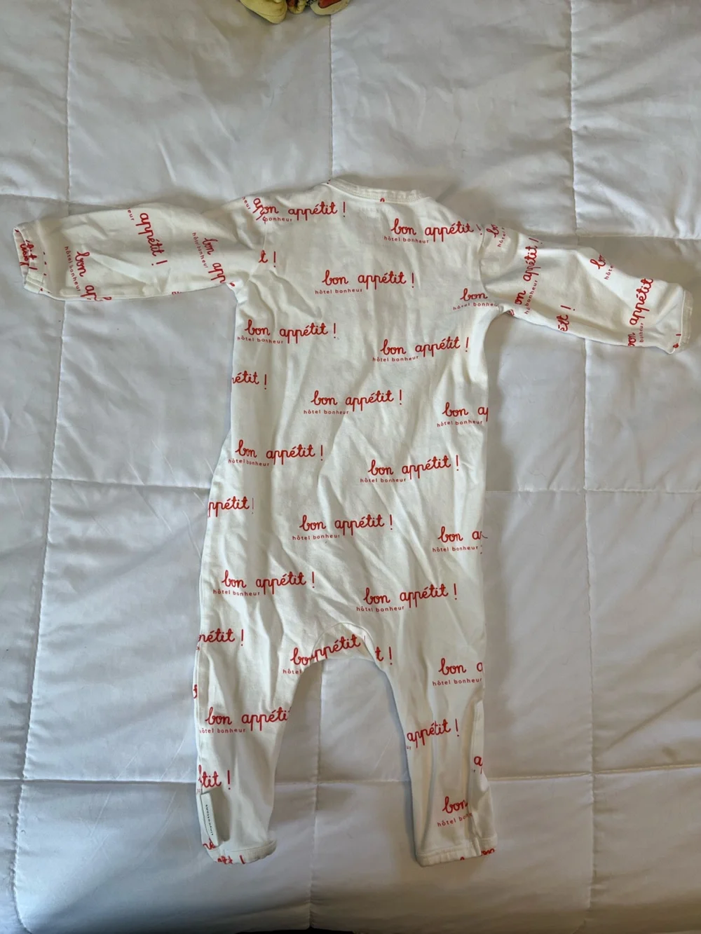 Tiny Cottons White and Red 'Bon Appétit' Kids Bodysuit